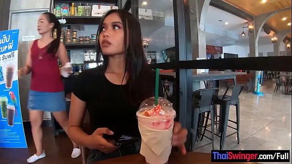 Mira Starbucks Coffee cita con hermosa novia asiática de gran culo clips cálidos